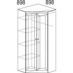 Шкаф угловой №606 Инна (угол 898*898) Денвер темный в Тюмени - tumen.mebel24.online | фото 3