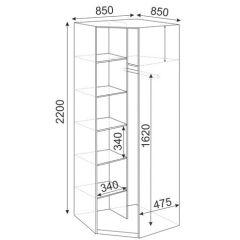 Угловой шкаф Глэдис М21 (ЯШС/Белый) в Тюмени - tumen.mebel24.online | фото 2