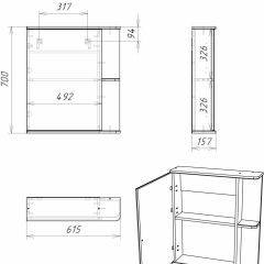 Шкаф-зеркало Норма 1-60 левый АЙСБЕРГ (DA1605HZ) в Тюмени - tumen.mebel24.online | фото 8