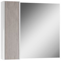 Шкаф-зеркало Uno 80 Дуб серый левый/правый Домино (DU1504HZ) в Тюмени - tumen.mebel24.online | фото 6