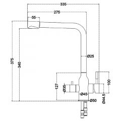 Смеситель д/кухни MELANA-F610304 Stello нерж.сталь, с переключателем на фильтр, однорычажный, сатин в Тюмени - tumen.mebel24.online | фото 4