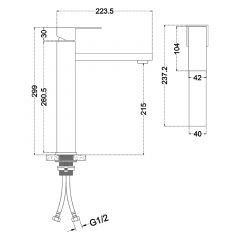 Смеситель д/ум MELANA-F610202 Cubo нерж.сталь, однорычажный, сатин, литой излив в Тюмени - tumen.mebel24.online | фото 3