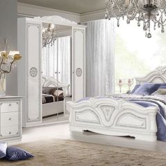 Спальня Грация (комплект 4 дв.) белый/серебро в Тюмени - tumen.mebel24.online | фото