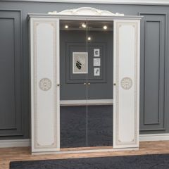 Спальня Грация (комплект 4 дв.) белый/золото в Тюмени - tumen.mebel24.online | фото 6