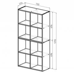 Стеллаж 8 секций (дуб сонома) в Тюмени - tumen.mebel24.online | фото 2