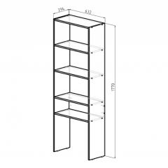 Стеллаж Элемент-1 (дуб сонома) в Тюмени - tumen.mebel24.online | фото 2