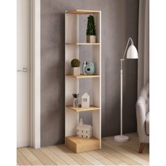 Стеллаж СТМ-1 ЛДСП Белый/ЛДСП Дуб крафт золотой в Тюмени - tumen.mebel24.online | фото