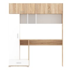 Стол компьютерный ПКС-1 (дуб сонома/белый глянец) в Тюмени - tumen.mebel24.online | фото 4