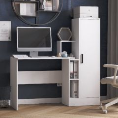 Стол компьютерный СКМ-2 ЛДСП Белый в Тюмени - tumen.mebel24.online | фото