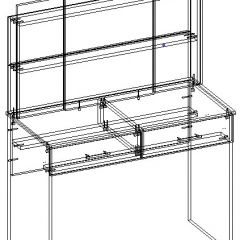 СОФИЯ Стол косметический (венге/дуб белфорд) в Тюмени - tumen.mebel24.online | фото 3