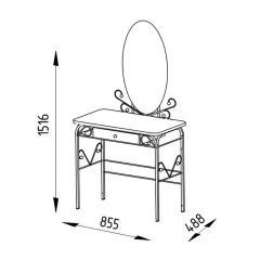 Столик дамский с ящиком ЛДСП белый/белый в Тюмени - tumen.mebel24.online | фото 2