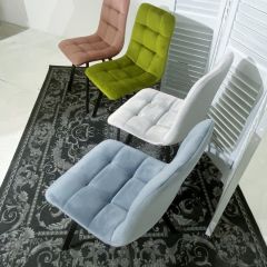 Стул CHILLI SQUARE BLUVEL-03 светло-серый, велюр / черный каркас М-City в Тюмени - tumen.mebel24.online | фото 2