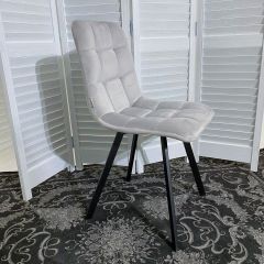 Стул CHILLI SQUARE BLUVEL-03 светло-серый, велюр / черный каркас М-City в Тюмени - tumen.mebel24.online | фото 3