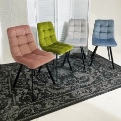 Стул CHILLI SQUARE BLUVEL-03 светло-серый, велюр / черный каркас М-City в Тюмени - tumen.mebel24.online | фото 5