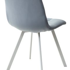 Стул CHILLI SQUARE G108-56 пудровый синий, велюр/ белый каркас М-City в Тюмени - tumen.mebel24.online | фото 4