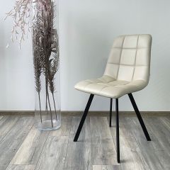 Стул CHILLI SQUARE HK017-02 серо-бежевый, PU/ черный каркас М-City в Тюмени - tumen.mebel24.online | фото 2