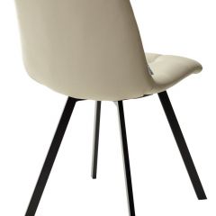 Стул CHILLI SQUARE HK017-02 серо-бежевый, PU/ черный каркас М-City в Тюмени - tumen.mebel24.online | фото 4