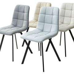 Стул CHILLI SQUARE HK017-03 светло-серый, PU/ черный каркас М-City в Тюмени - tumen.mebel24.online | фото 2