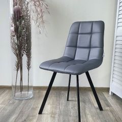 Стул CHILLI SQUARE HK017-09 серо-черничный, PU/ черный каркас М-City в Тюмени - tumen.mebel24.online | фото 5