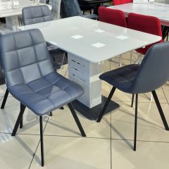 Стул CHILLI SQUARE HK017-09 серо-черничный, PU/ черный каркас М-City в Тюмени - tumen.mebel24.online | фото 6