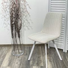 Стул ELVIS WZ2042-18 белая галька фактурный велюр / белый каркас М-City в Тюмени - tumen.mebel24.online | фото
