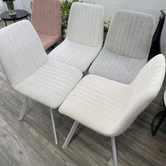 Стул ELVIS WZ2042-18 белая галька фактурный велюр / белый каркас М-City в Тюмени - tumen.mebel24.online | фото 6
