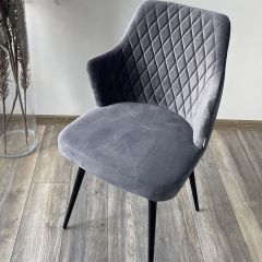 Стул HERMAN 360 град. СЕРЫЙ #27, велюр / черный каркас М-City в Тюмени - tumen.mebel24.online | фото