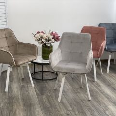 Стул MAVERICK 360 град. поворот. BLUVEL-40 BEIGE/ белый каркас, М-City в Тюмени - tumen.mebel24.online | фото 3