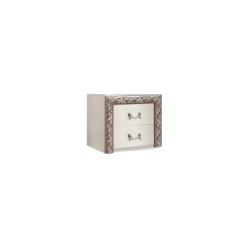 Тумба прикроватная (2 ящика) Тиффани Premium слоновая кость/серебро (ТФТП-2(П) в Тюмени - tumen.mebel24.online | фото 1