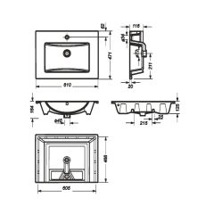 Умывальник мебельный "Quadro 60" Sanita Luxe в Тюмени - tumen.mebel24.online | фото 4