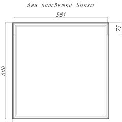 Зеркало Corsica 600х600 black без подсветки Sansa (SB1064Z) в Тюмени - tumen.mebel24.online | фото 4