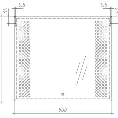 Зеркало Cosmo 80 black с подсветкой Sansa (SC1050Z) в Тюмени - tumen.mebel24.online | фото 2