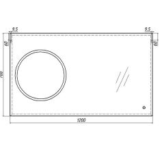 Зеркало Eclipse 120 black с подсветкой Sansa (SE1033Z) в Тюмени - tumen.mebel24.online | фото 8