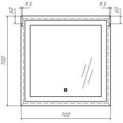 Зеркало Even 70 black с подсветкой Sansa (SE1054Z) в Тюмени - tumen.mebel24.online | фото 6