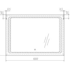 Зеркало Galaxy 100 alum с подсветкой Sansa (SG1008Z) в Тюмени - tumen.mebel24.online | фото 7