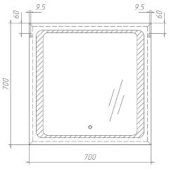 Зеркало Galaxy 70 alum с подсветкой Sansa (SG1005Z) в Тюмени - tumen.mebel24.online | фото 6