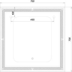 Зеркало Паликир 700х700 с подсветкой Домино (GL7051Z) в Тюмени - tumen.mebel24.online | фото 6