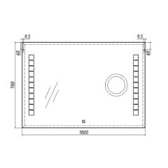 Зеркало Quadro 100 alum (линза) с подсветкой Sansa (SQL1030Z) в Тюмени - tumen.mebel24.online | фото 8