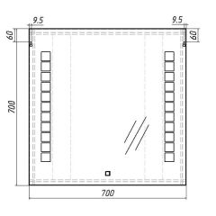 Зеркало Quadro 70 alum с подсветкой Sansa (SQ1016Z) в Тюмени - tumen.mebel24.online | фото 6