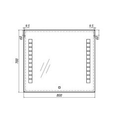 Зеркало Quadro 80 alum с подсветкой Sansa (SQ1017Z) в Тюмени - tumen.mebel24.online | фото 7