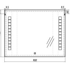 Зеркало Quadro 90 alum с подсветкой Sansa (SQ1018Z) в Тюмени - tumen.mebel24.online | фото 7