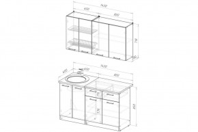 АНТИКА Кухонный гарнитур Медиум 2 (1400 мм) в Тюмени - tumen.mebel24.online | фото 2