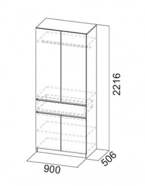 АВИНЬОН Прихожая Шкаф 2-х створчатый с ящиком в Тюмени - tumen.mebel24.online | фото 3