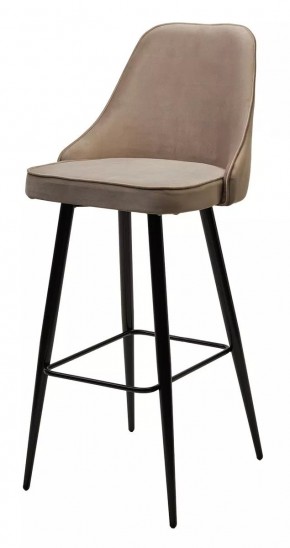 Барный стул NEPAL-BAR БЕЖЕВЫЙ #5, велюр/ черный каркас (H=78cm) М-City в Тюмени - tumen.mebel24.online | фото 1
