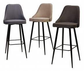 Барный стул NEPAL-BAR ГРАФИТ #14, велюр/ черный каркас (H=78cm) М-City в Тюмени - tumen.mebel24.online | фото 3