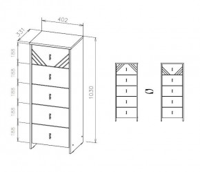 БАЙКАЛ Комод (5 ящиков) Графит/Дуб золотой в Тюмени - tumen.mebel24.online | фото 3