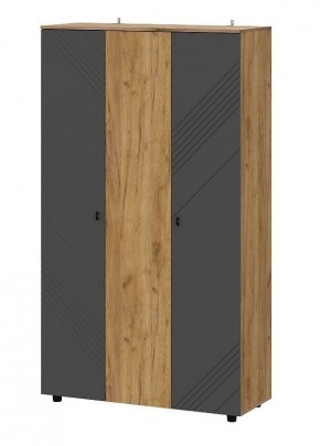 БАЙКАЛ Шкаф трехстворчатый (Графит/Дуб золотой) в Тюмени - tumen.mebel24.online | фото
