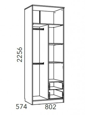 Детская Фанк Шкаф для одежды с ящиками НМ 014.07 М в Тюмени - tumen.mebel24.online | фото 3