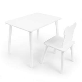 Детский комплект стол и стул «Мишка» Rolti Baby (белый/белый, массив березы/мдф) в Тюмени - tumen.mebel24.online | фото