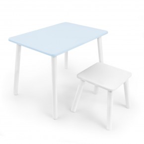 Детский комплект стол и табурет Rolti Baby (голубая столешница/белое сиденье/белые ножки) в Тюмени - tumen.mebel24.online | фото